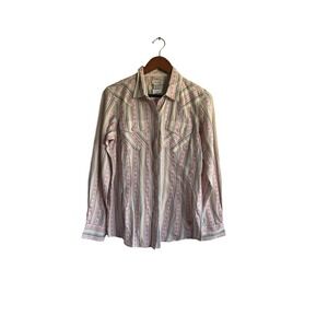 Ariat Womens Alyssa Snap LS Shirt‎ Carnation Dobby Striped Western M